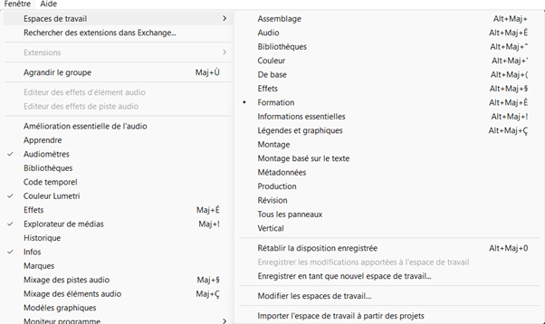 Configurer et personnaliser l'espace