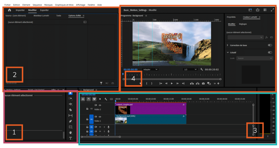 Présentation de l'interface adobe premiere pro