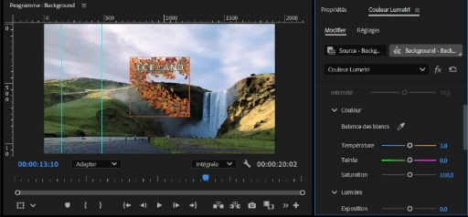 corriger couleur de base sur adobe premiere