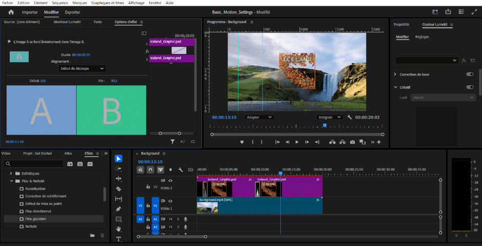 utiliser un effet prédéfini sur adobe premiere