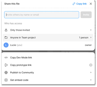 partage de liens sur figma