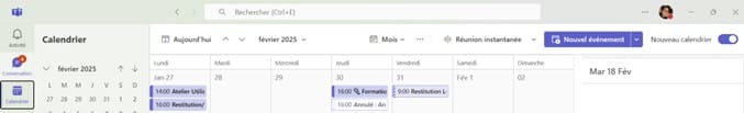 Activation du nouveau calendrier teams