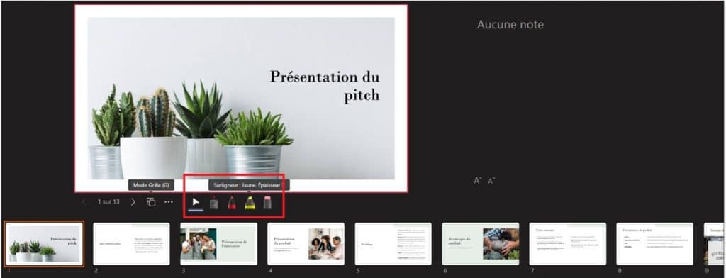 Présentation des outils d'annotations de PowerPoint Live